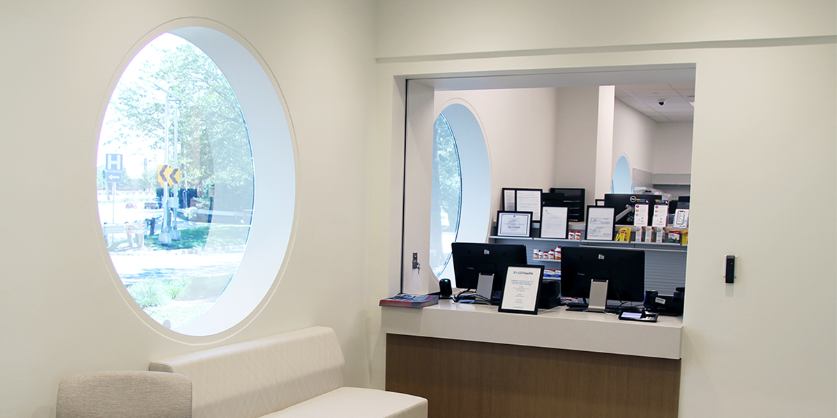 Interior lobby of pharmacy Oak Lawn