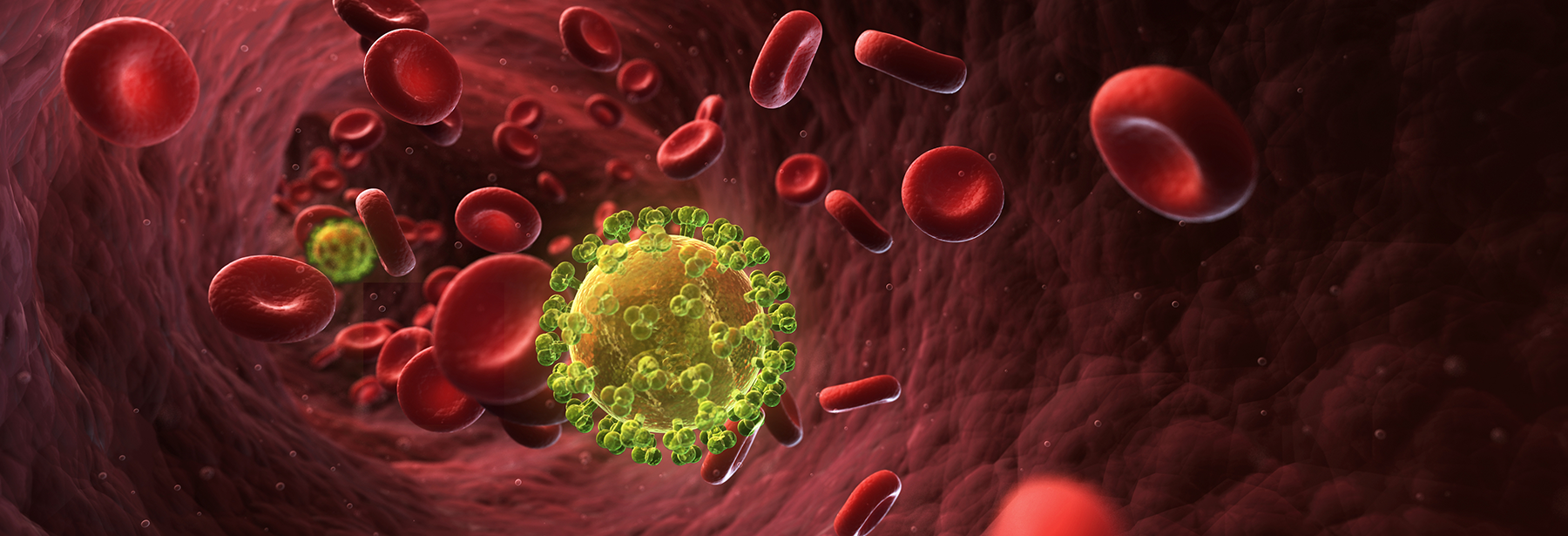 HIV in Blood Stream Illustration