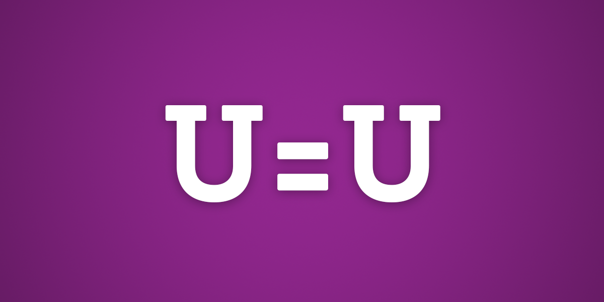 U=U Text on Purple Background