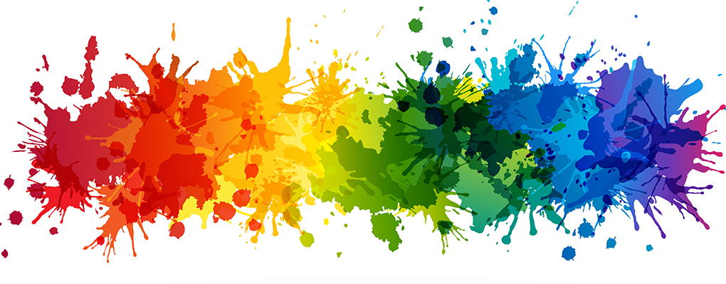 Rainbow paint splatter
