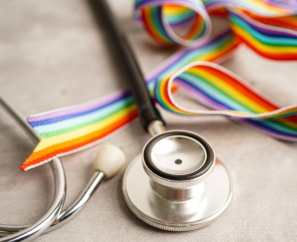 Stethoscope Rainbow Ribbon