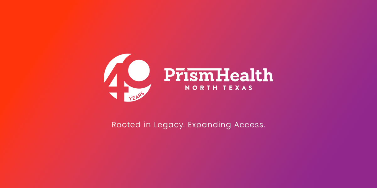 Graphic of PHNTX 40th logo with text, 